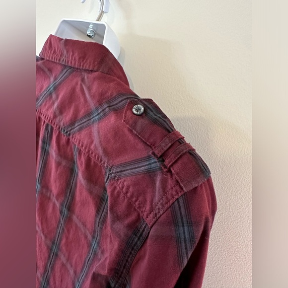 Buffalo By David Britton Men’s Maroon/Gray/Black Button Down Shirt Size Medium - Picture 6 of 9